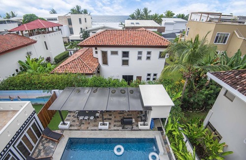 Playa Hermosa House | Steps from beach with private pool, rooftop terrace & swim up bar beach club!
