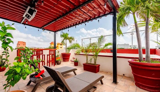 Casa Blanca: 4-unit building with rooftop lounge, minutes from 5 Avenida in Playa del Carmen