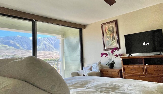 Guest Favorite: Beachfront Studio Turtles, Monk Seals, Surf & Mountain View in Lahaina